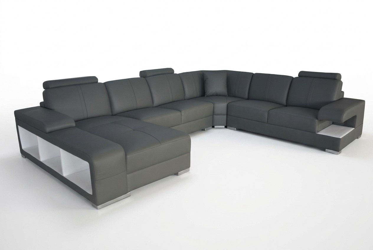Ledersofa Couch Wohnlandschaft Garnitur Design Modern Ecke Sofa