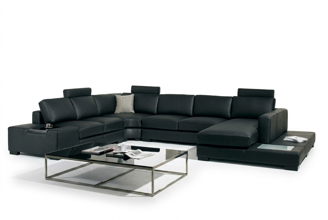 Ledersofa Designer Sofa U Form Wohnlandschaft Couch Polster Ecksofa