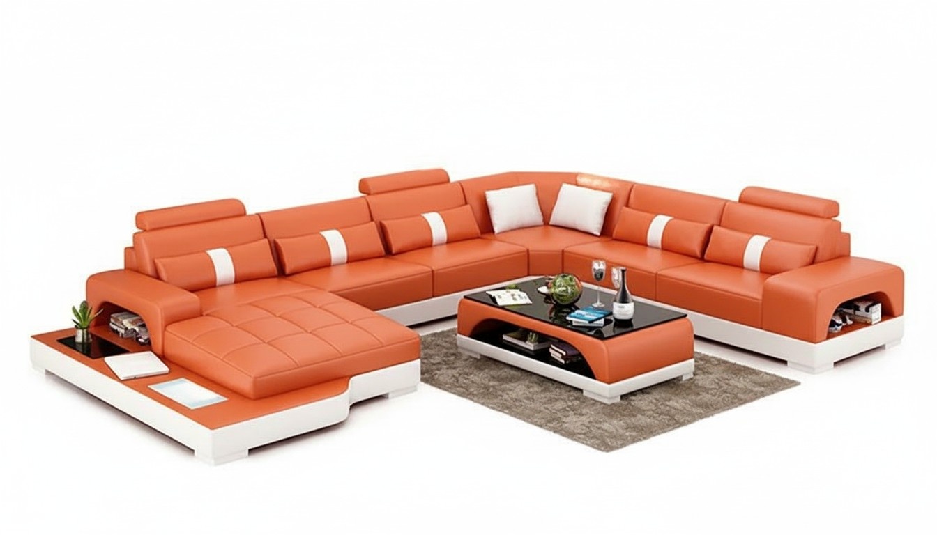 Ledersofa Ecksofa UForm Modernes Sofa Ecksofa Polster Designer Sofas Couch Neu