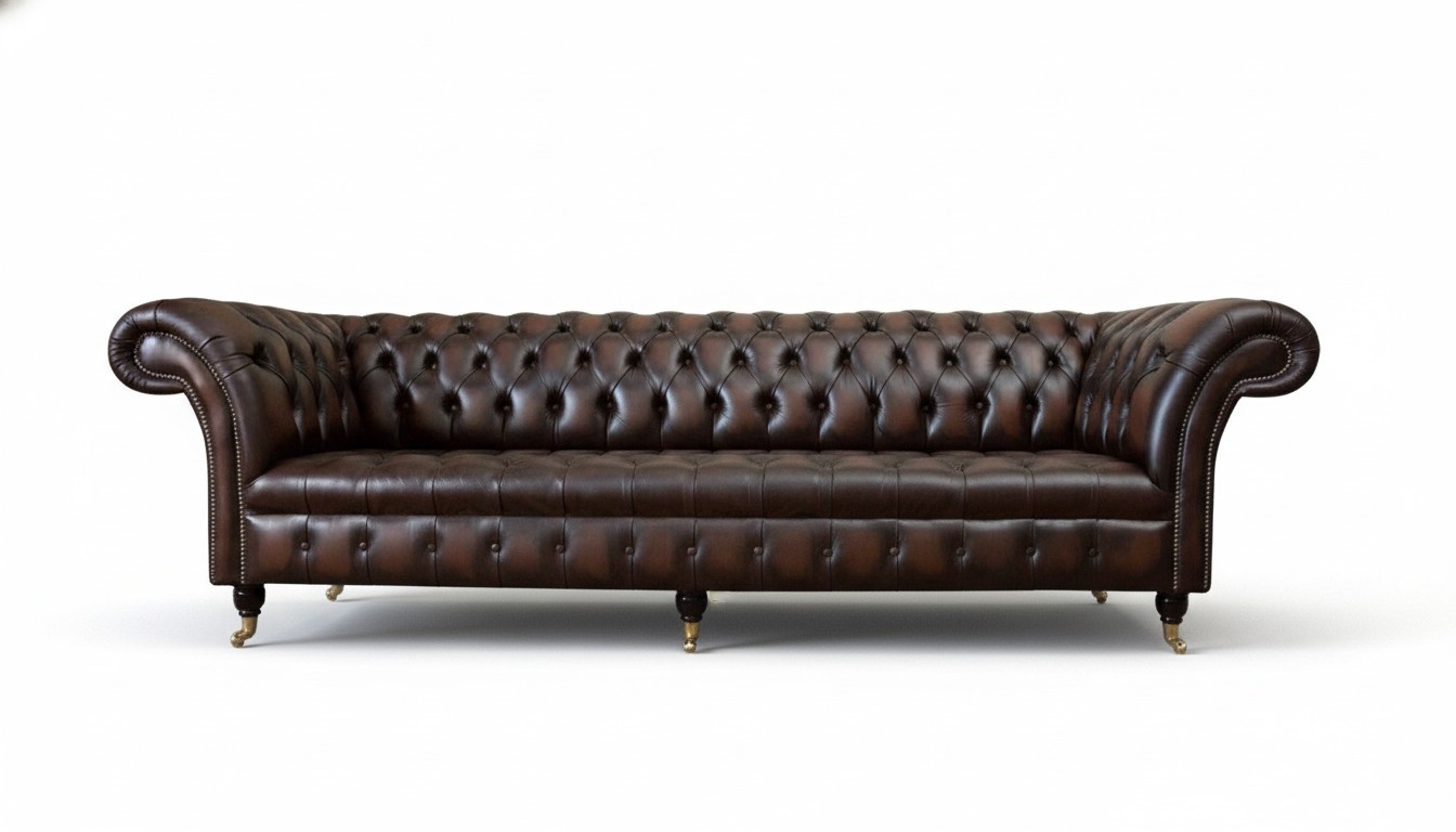 Ledersofa Sofa 4 Sitzer Couch Luxus Klassische Leder Chesterfield Sofas