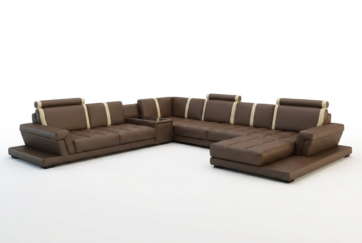 Ledersofa Sofa Couch Polster Wohnlandschaft Designer Ledersofa U Form