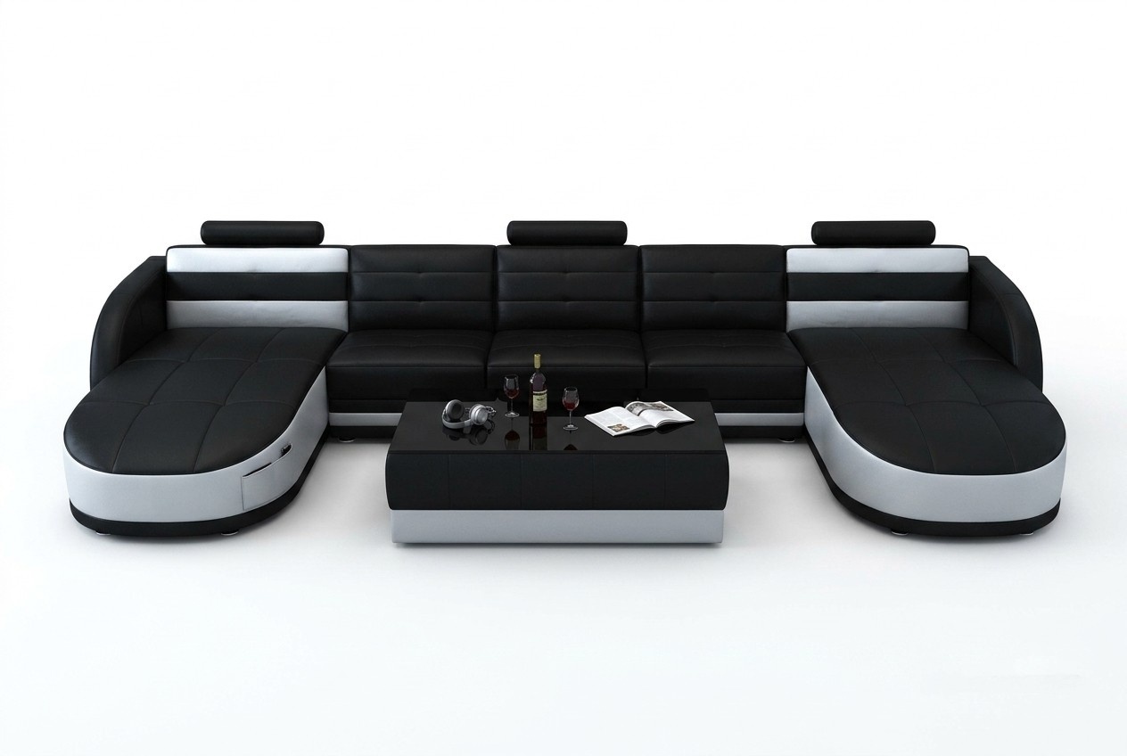 Ledersofa Sofa Couch Wohnlandschaft Ecksofa Garnitur Design Modern
