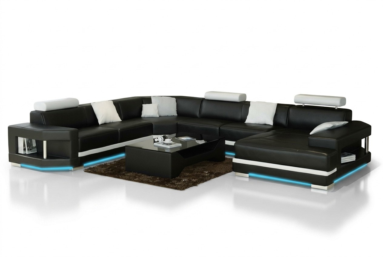 Ledersofa Sofa Couch Wohnlandschaft Ecksofa Garnitur Design Modern