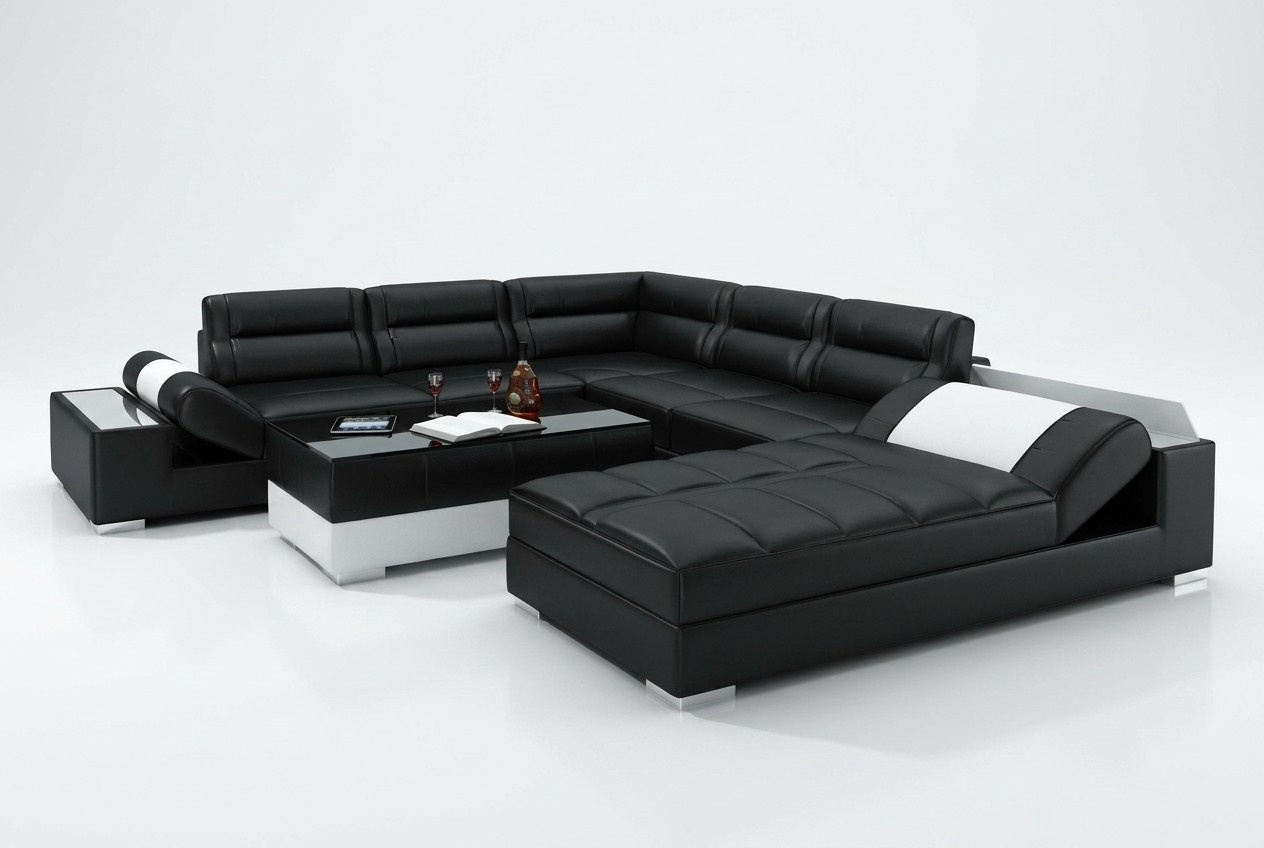 Ledersofa Sofa Couch Wohnlandschaft Ecksofa Garnitur Design Modern