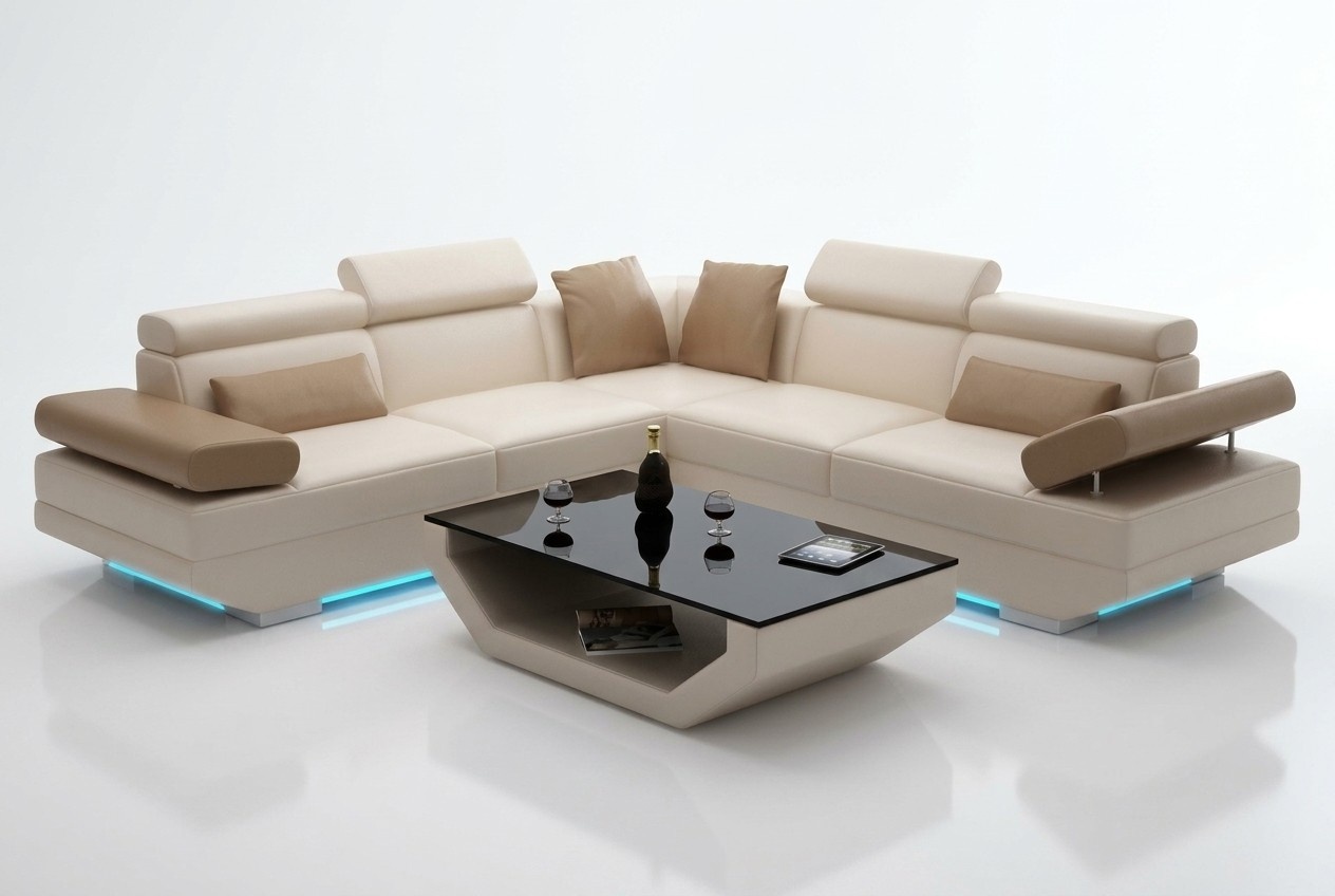 Ledersofa Sofa Couch Wohnlandschaft Ecksofa Garnitur Design Modern