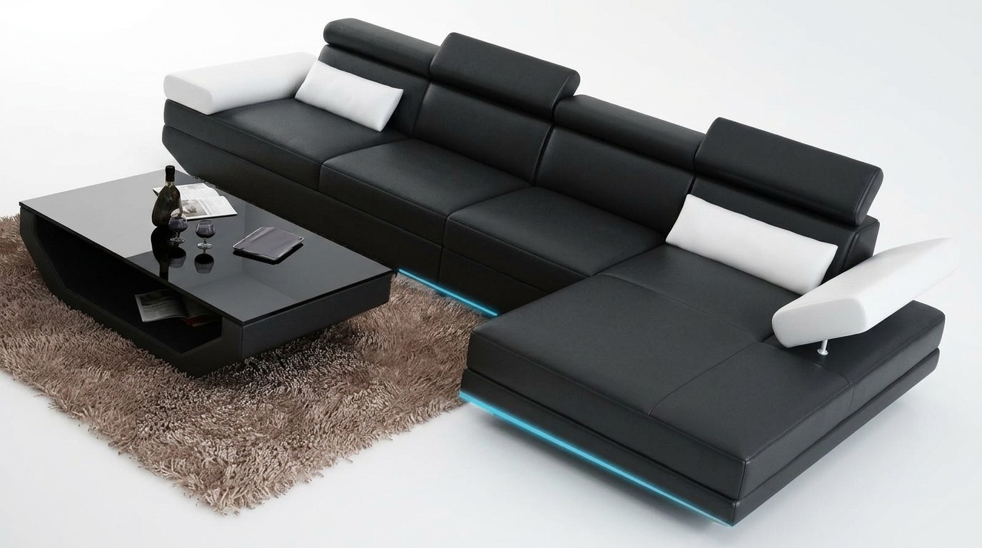 Ledersofa Sofa Couch Wohnlandschaft Ecksofa Garnitur Design Modern