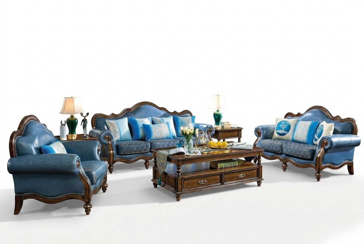 Ledersofa Sofagarnitur 3+2+1 Sitzer Set Garnitur Couch Sofa Couchen