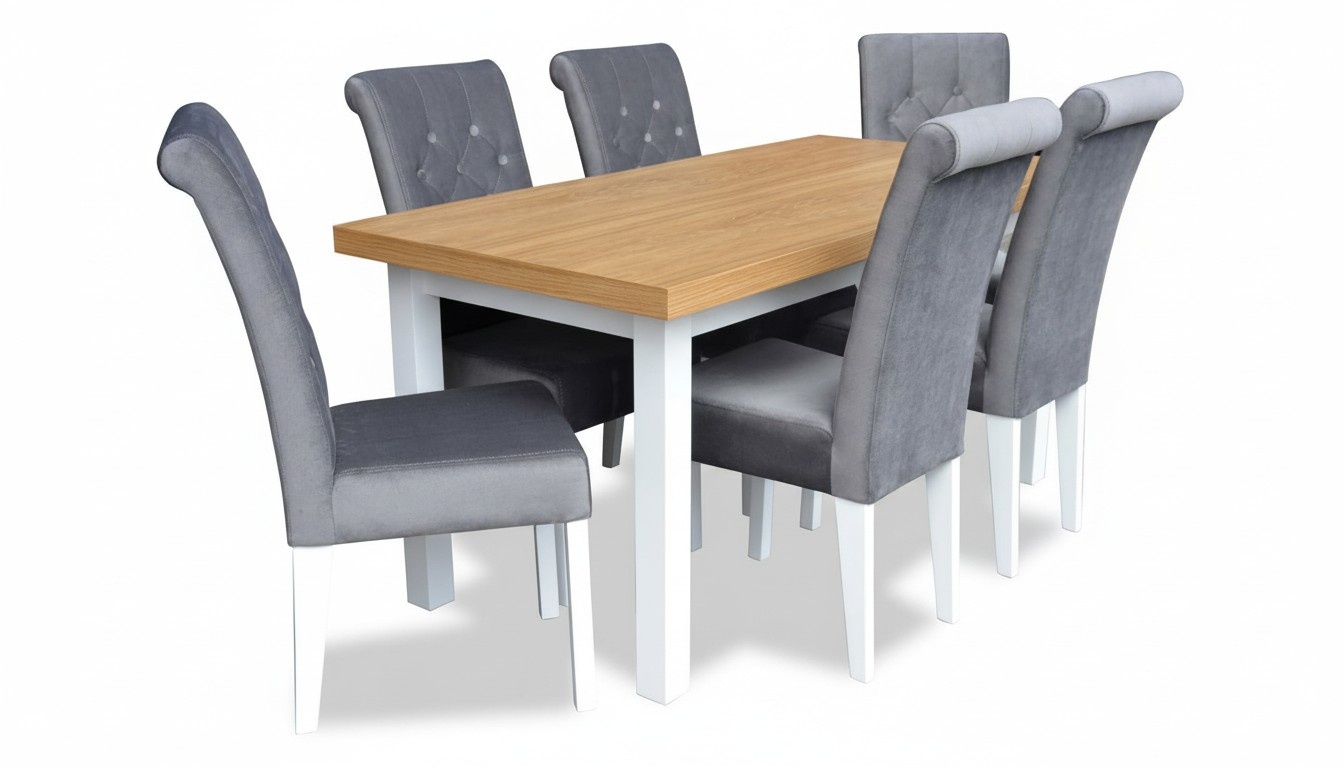 Lehnstuhl Esstisch mit 6 Stühlen Essgarnitur Esszimmer Tischgruppe Garnitur 7tlg