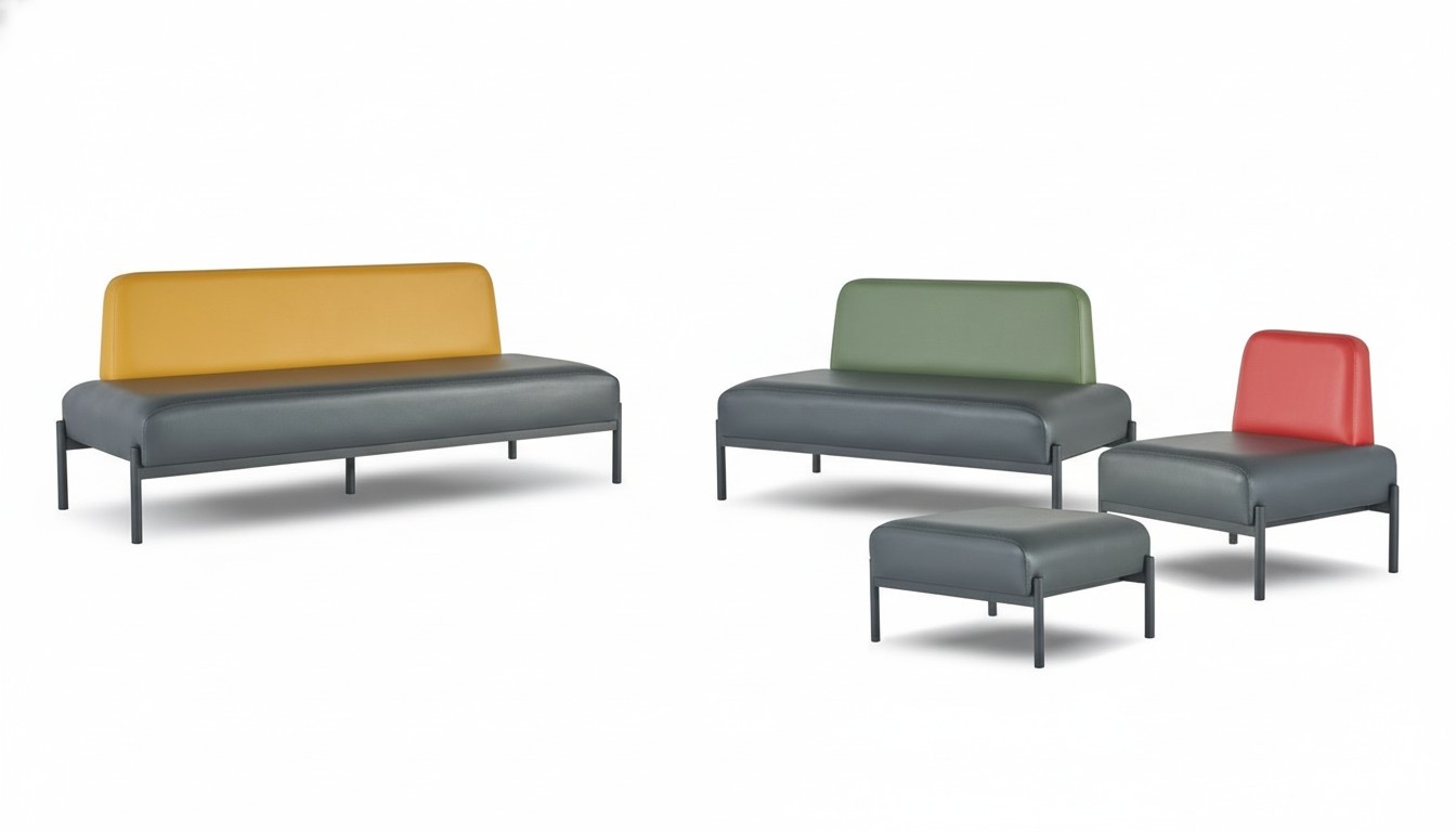 Lounge Wartebank Empfangssofa Sofa Sitzbank Patienten Empfangsbereich Praxis