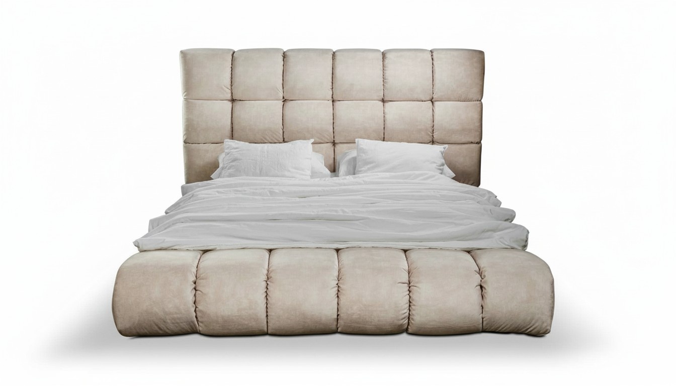 Luxuri Plüsch Bett im Schlafzimmer groß handlich Designer Bett Neu Innenbereich