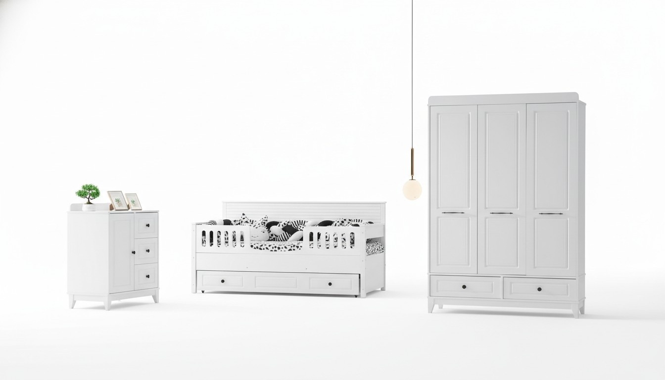 luxuriös Komplett Jugendzimmer Luxus Kinderzimmer Set 3tlg Weiß Farbe