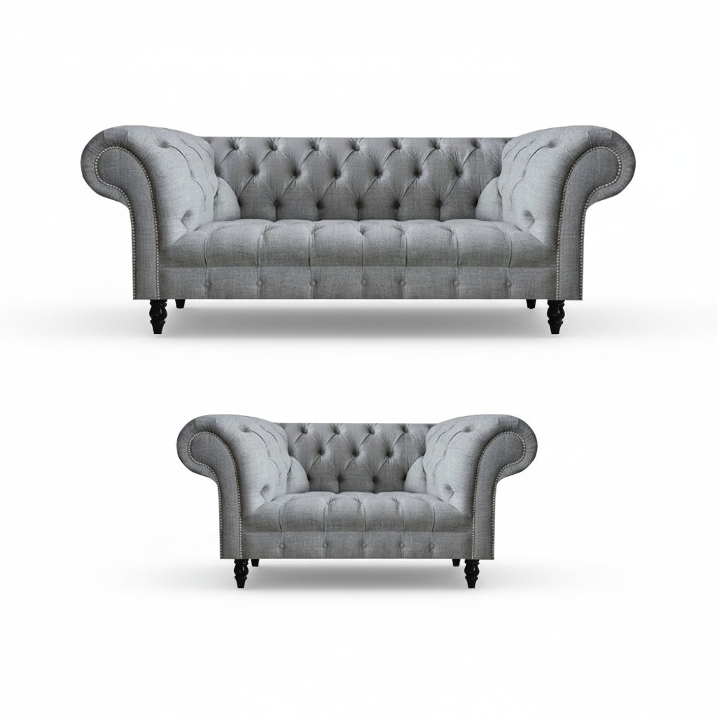 Luxuriöse Möbel Sofas Set 2x Sofas Garnitur Chesterfield Wohnzimmer