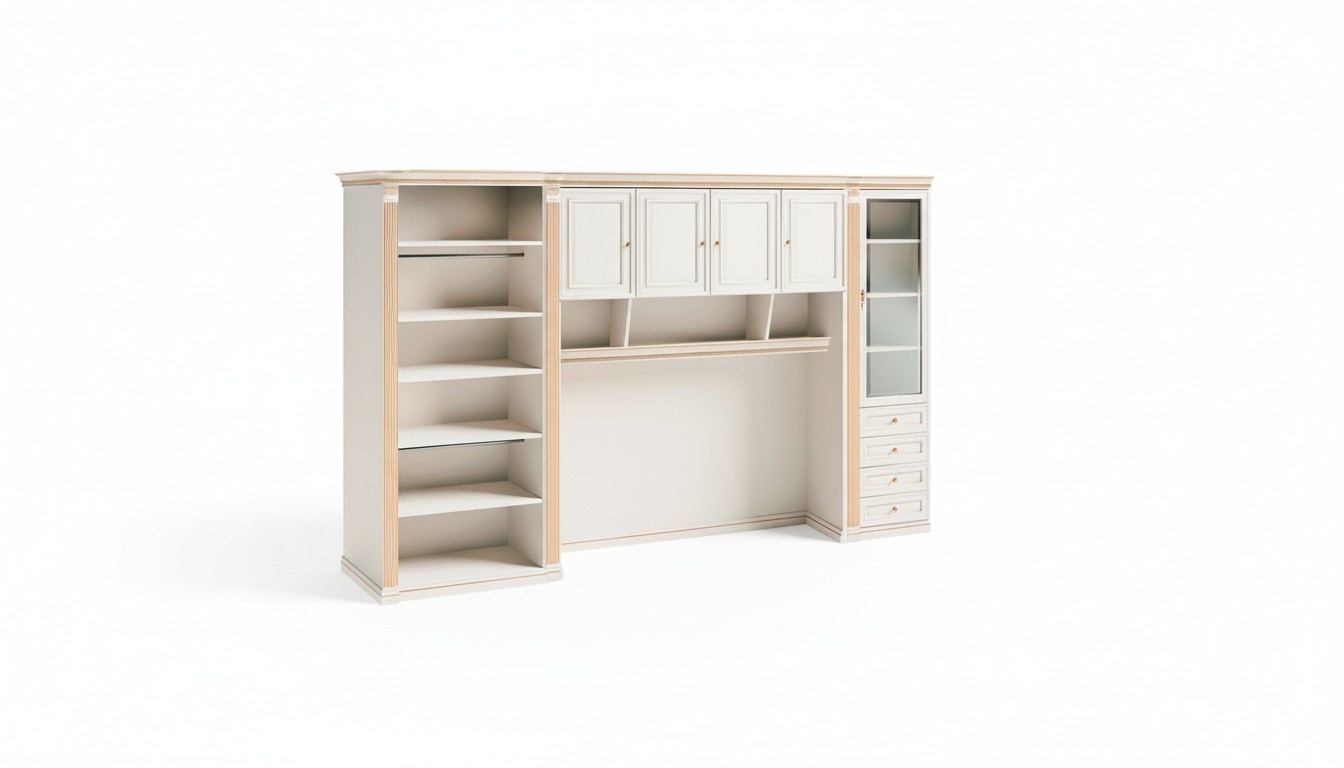 Luxuriöser Weißer Kleiderschrank Massivholz Designermöbel Schlafzimmer