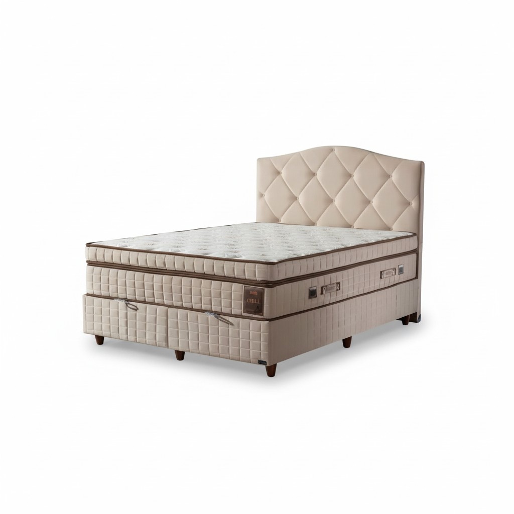 Luxuriöses Boxspringbett Elegantes Kopfteil Modernes Design für Komfort und Stil