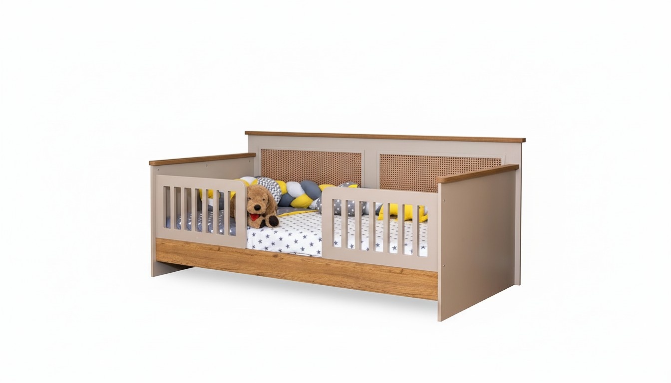 Luxuriöses Braunes Kinderbett Designer Funktionsbett Schlafzimmer Möbel