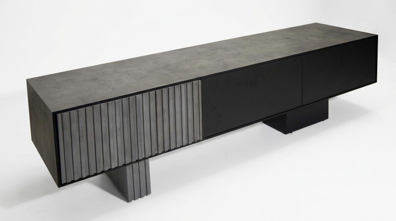 Luxuriöses Wohnzimmer Sideboard TV-Schrank aus Holz elegantes Lowboard Möbel