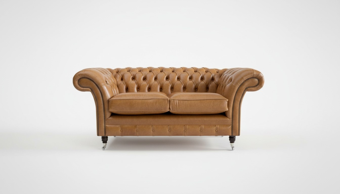 Luxus 2 Sitzer Couch Polster Sofa Textil Stoff Chesterfield Couchen