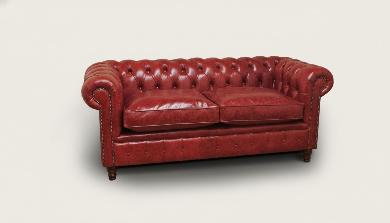 Luxus 2 Sitzer Couch Polster Sofa Leder Stoff Couchen Chesterfield