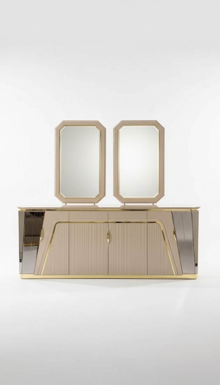 Luxus Anrichte Esszimmer Sideboard Modern Design Kommode Spiegel Möbel