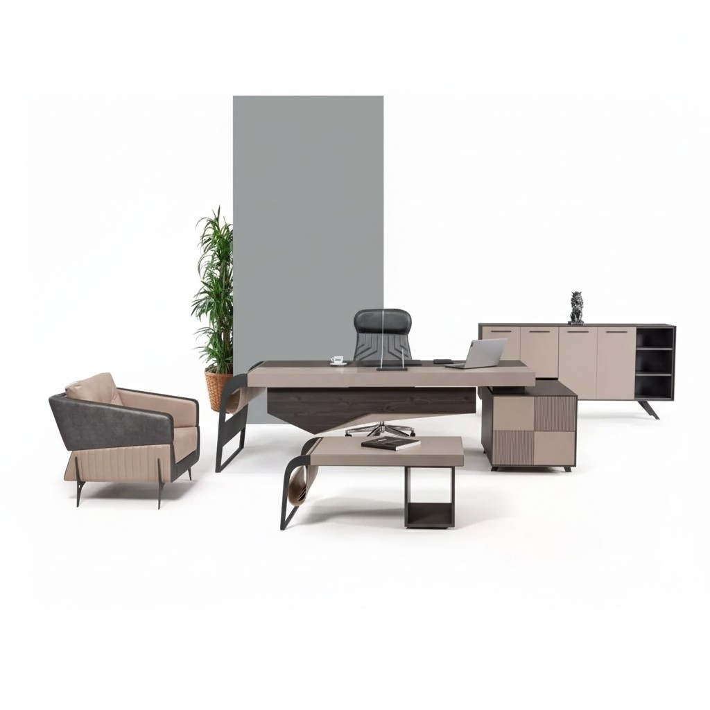 Luxus Arbeitszimmer Eckschreibtisch Designer Möbel Büromöbel Tische Schreibtisch