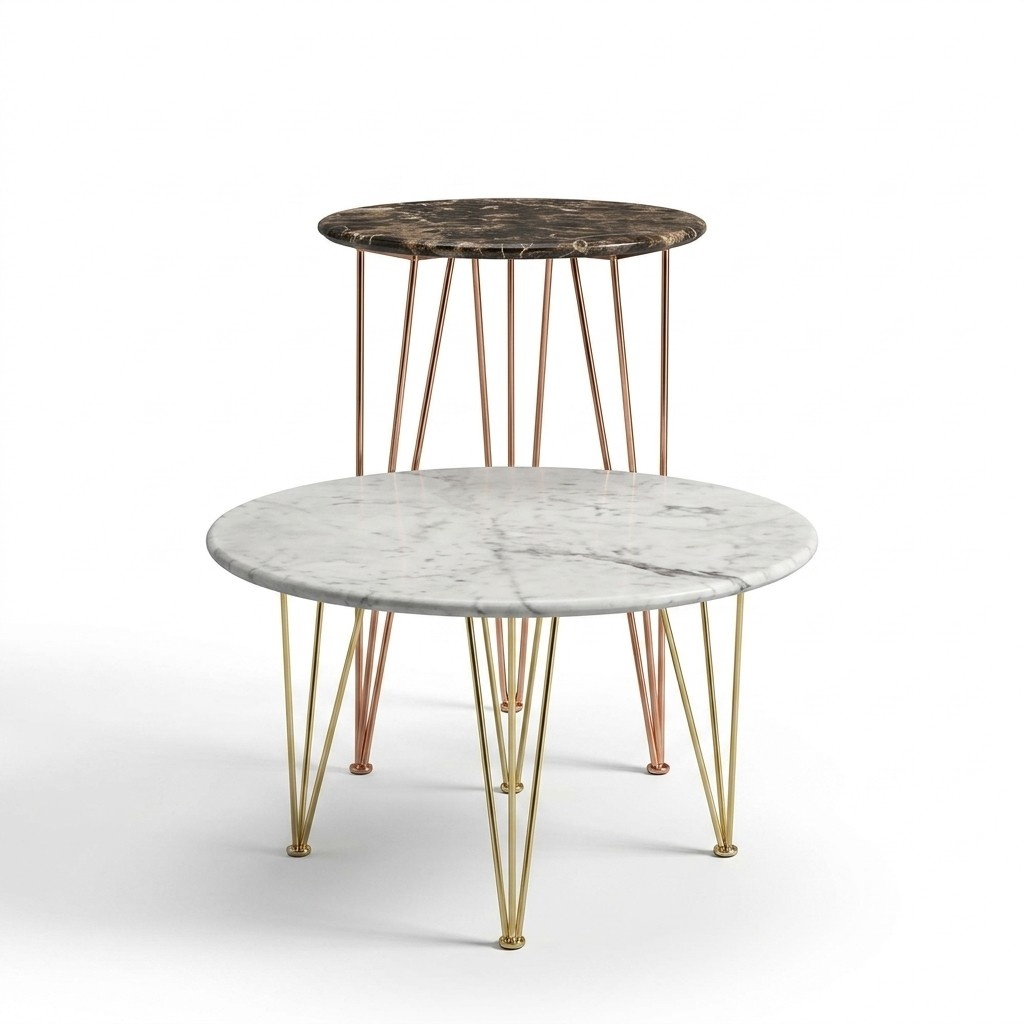Luxus Beistelltisch Design Möbel Couchtisch Wohnzimmer Rund Edel Kunst Modern