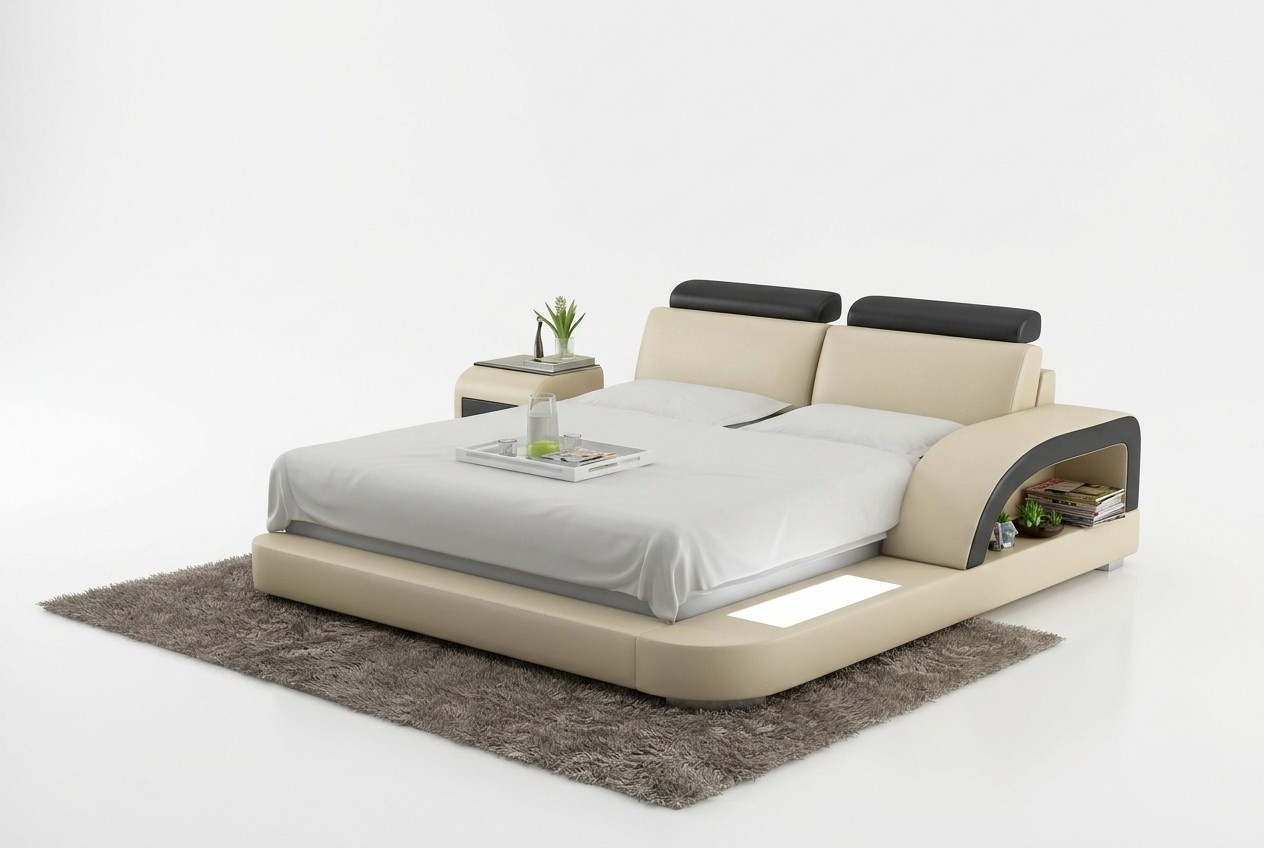 Luxus Bett Beleuchtung Lederbett Betten Sofa Big 140/160/180 LB8808