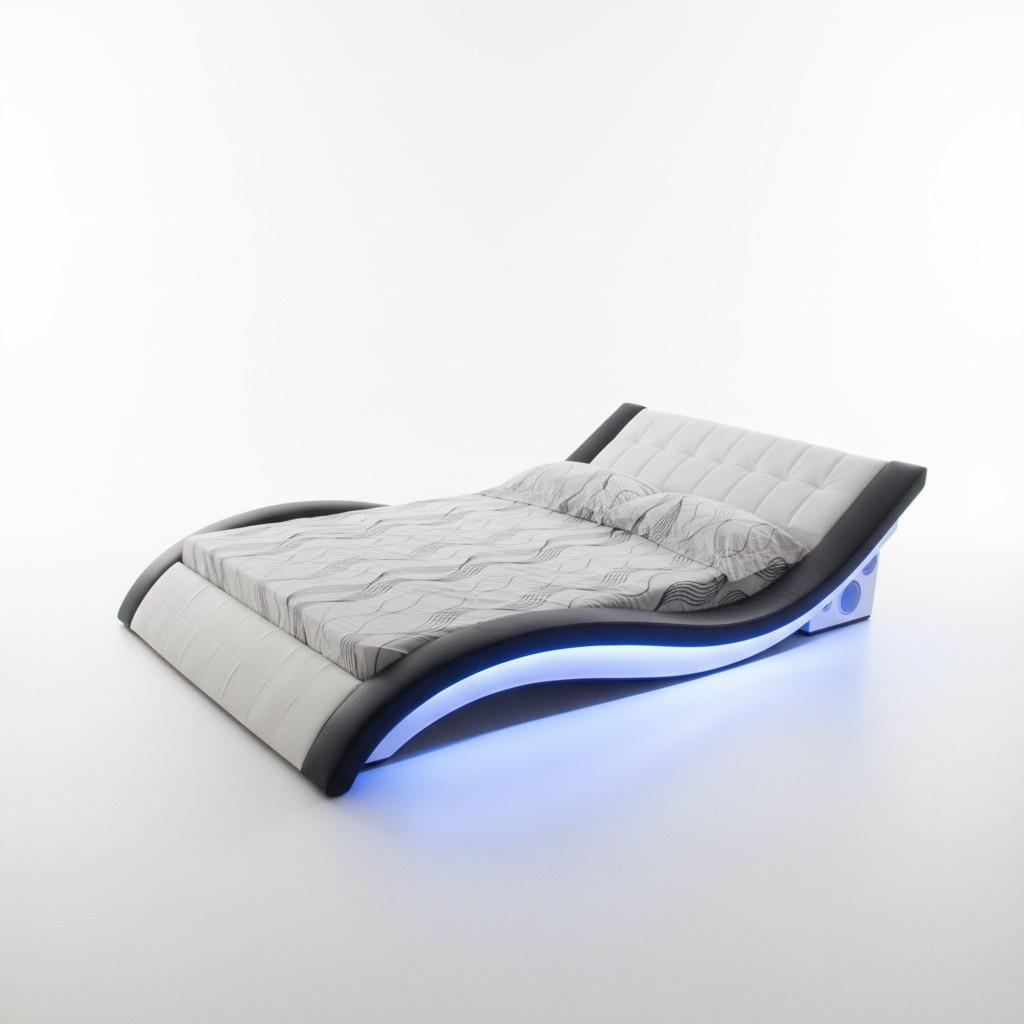 Luxus Bett Design Betten Digital USB Schlafzimmer Möbel Leder Doppel