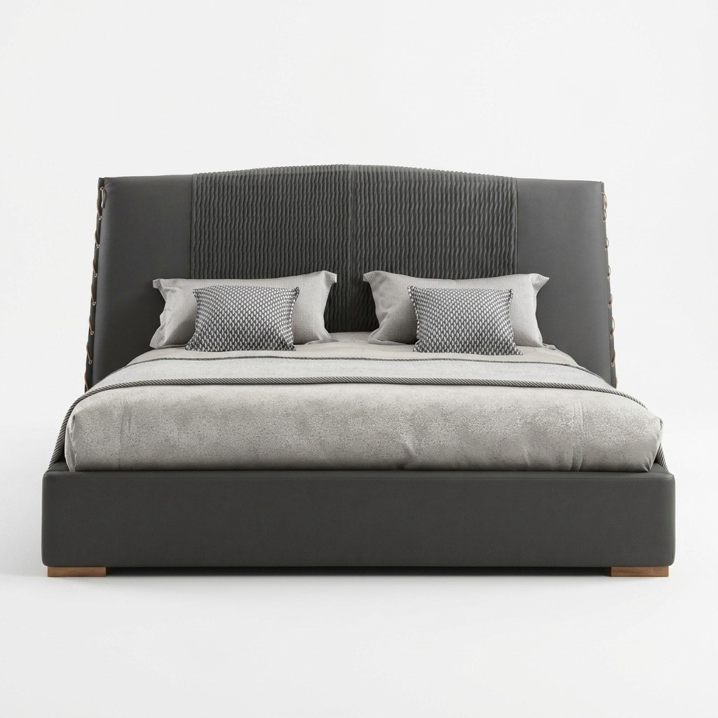 Luxus Bett Holz Betten Bettrahmen Grau Doppel Bettgestell Betten Doppelbetten-