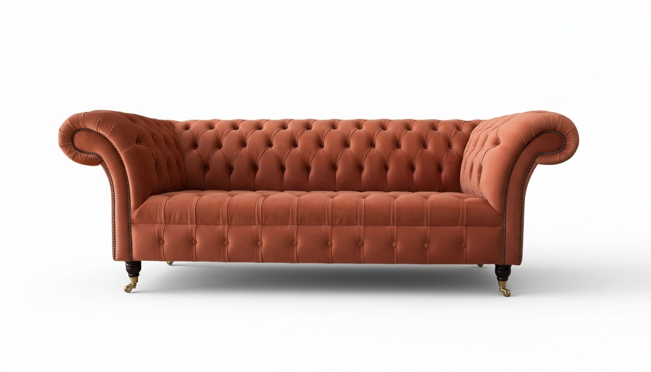 Luxus Chesterfield 3 Sitzer Couch Polster Textil Couchen Stoff Sofa Neu