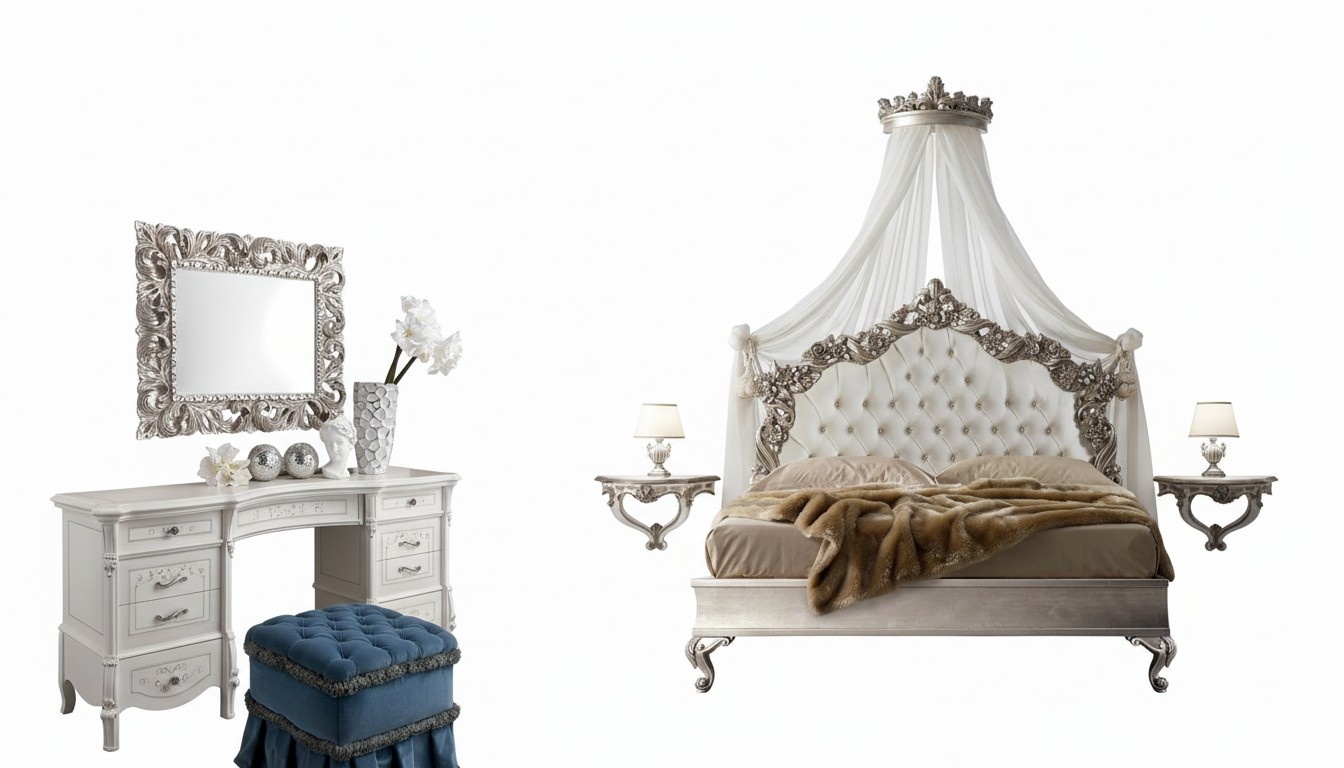 Luxus Chesterfield Betten Königliches Bett Palast Hotel Doppelbett Italien