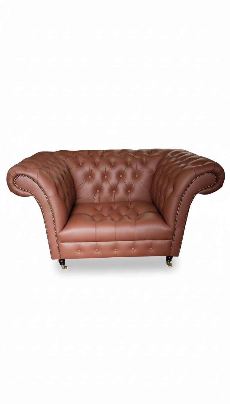 Luxus Chesterfield Sessel Leder Sitz Lounge Sessels Braun Modern