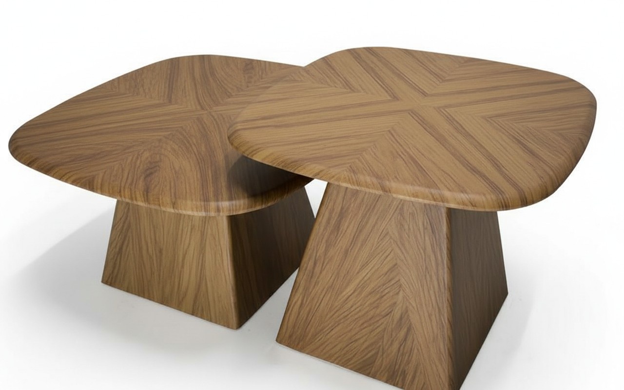 Luxus Couchtisch Set 2x moderne Holztische Design-Möbel 2-teilig für Wohnzimmer