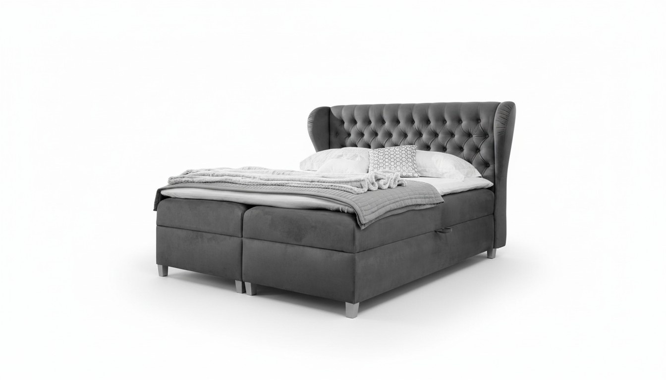 Luxus Design Boxspringbett Schlafzimmer Polsterbett Modern Möbel Chesterfield