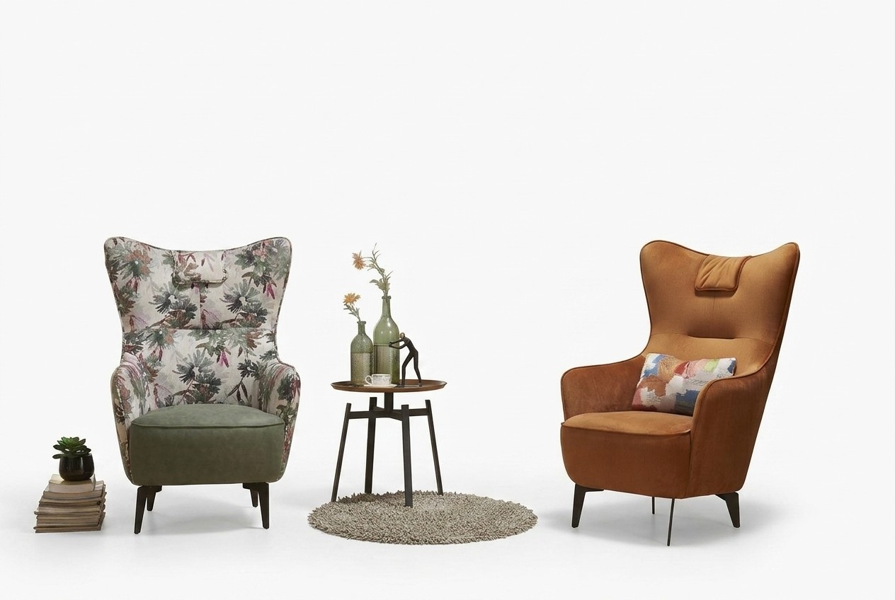 Luxus Design Möbel Stühle Moderner Design Sessel Textil Wohnzimmer