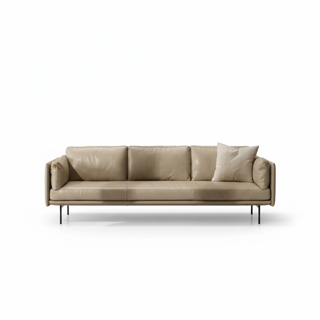 Luxus Dreisitzer Prianera Couch Relax Polster Möbel Beige Couchen Sofas Leder
