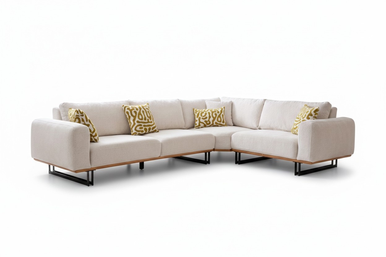 Luxus Ecksofa L Form Stoffsofa Couch Sofa Weiße Polstersofa Sitz Eckgarnitur