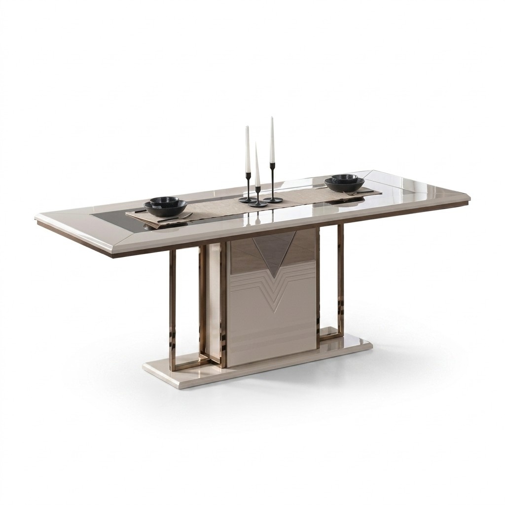 Luxus Esstisch Esszimmertisch Tisch Esszimmer Modern Holz Weiß 200cm