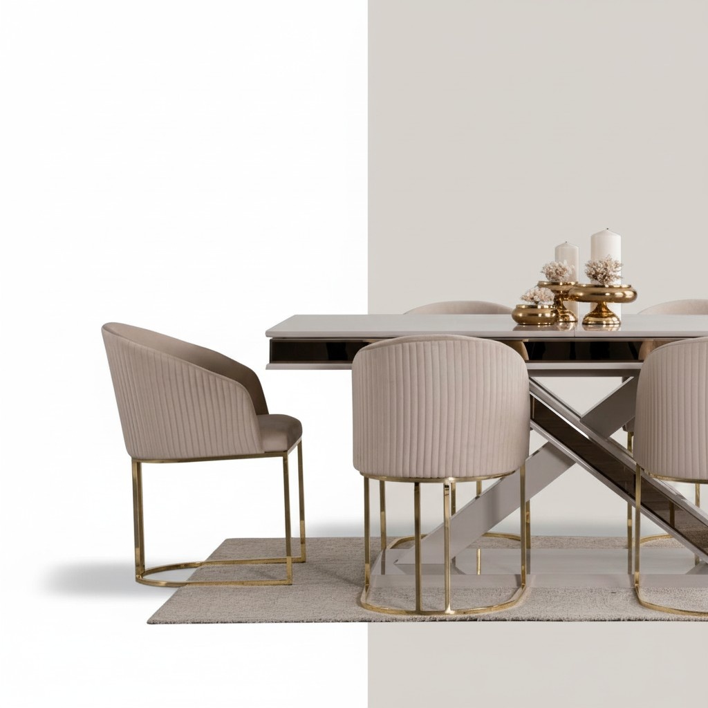 Luxus Esstisch Stuhl Lehnstuhl Möbel Einrichtung Sitzpolster Stühle