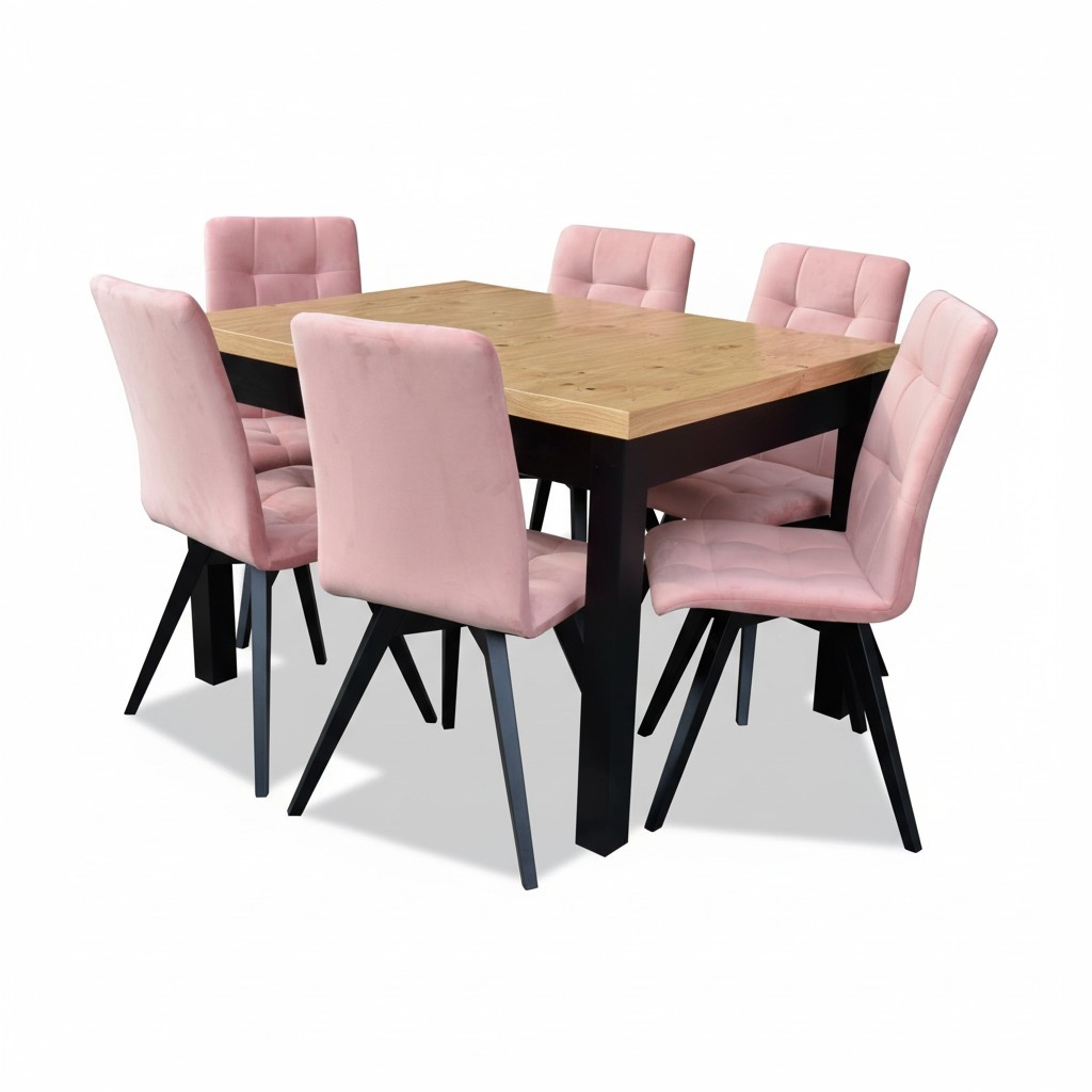 Luxus Esszimmer Gruppe Garnitur Design 7tlg.Tisch + 6 Stühle Lehnstühle Möbel