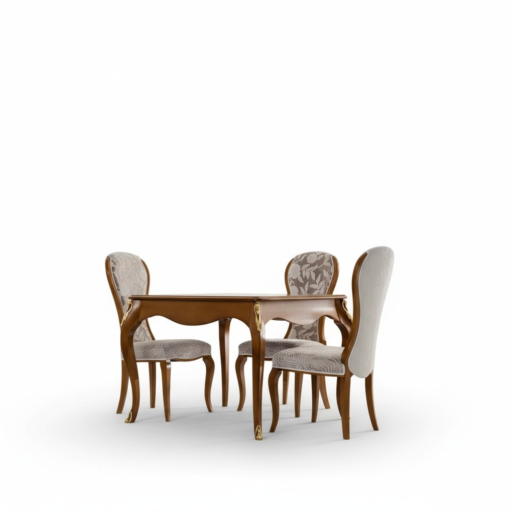 Luxus Esszimmer Set Braun Garnitur Klassische Tisch 4x Stühle Sets 5tlg