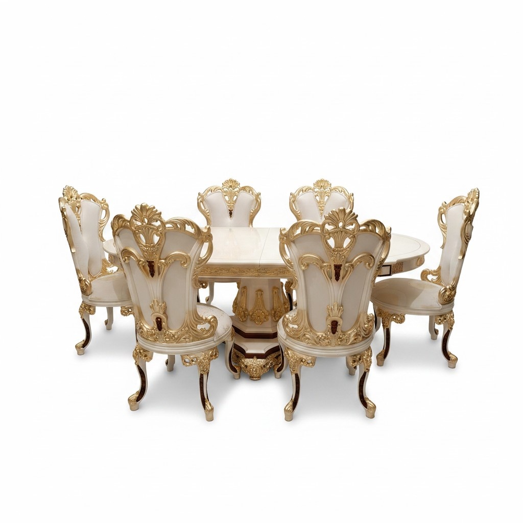 Luxus Esszimmer set Esstisch 4x Stühle Holz Stuhl Textil Essgruppe Garnitur