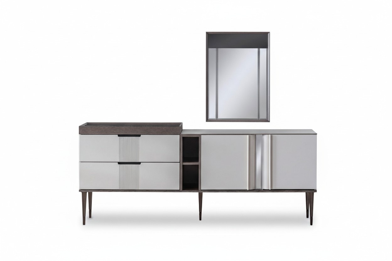 Luxus Esszimmer Set Exclusive Anrichte mit 2x Spiegel Set Neuheit