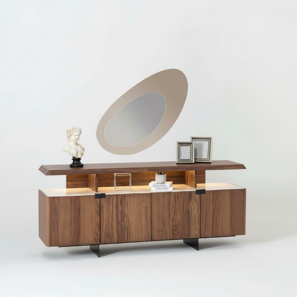 2tlg Luxus Holz Kommode Schrank Sideboard Anrichte Design Möbel