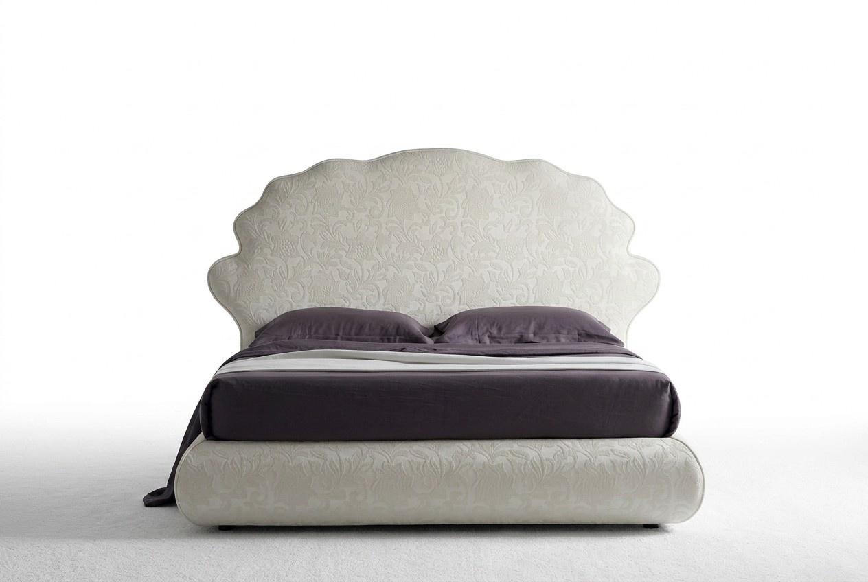 Luxus Italien Design Möbel Schlafzimmer Doppelbett 160x200cm HolzTextil Möbel