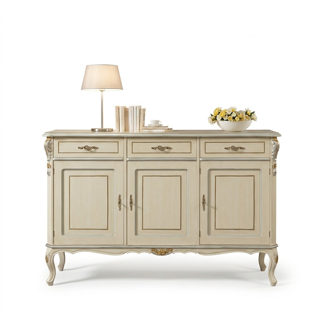 Luxus Italienische Holz Möbel Weiß Großes Buffet Schrank Wohnzimmer Möbel Neu