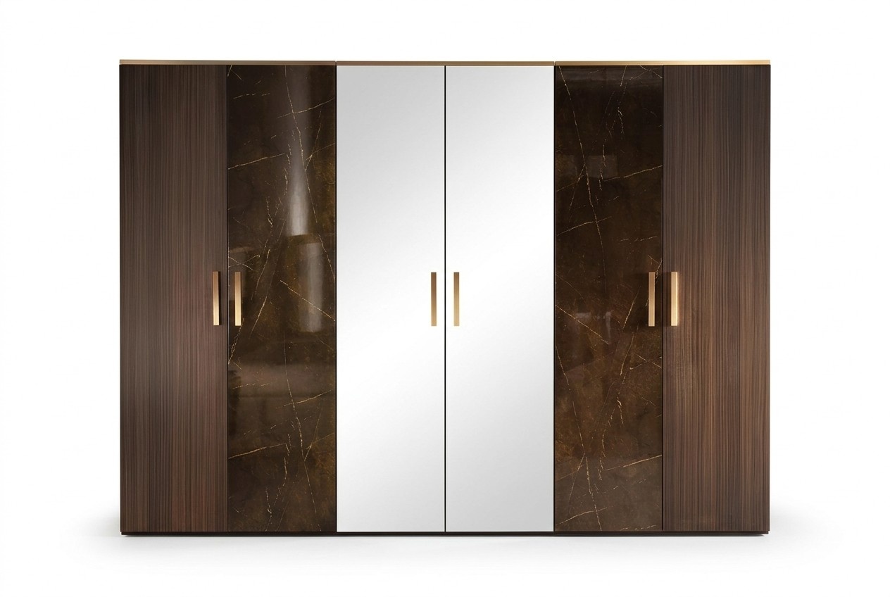 Luxus Kleider Schrank Designer Hochglanz Kleiderschränke Möbel Wohnen Holz Neu
