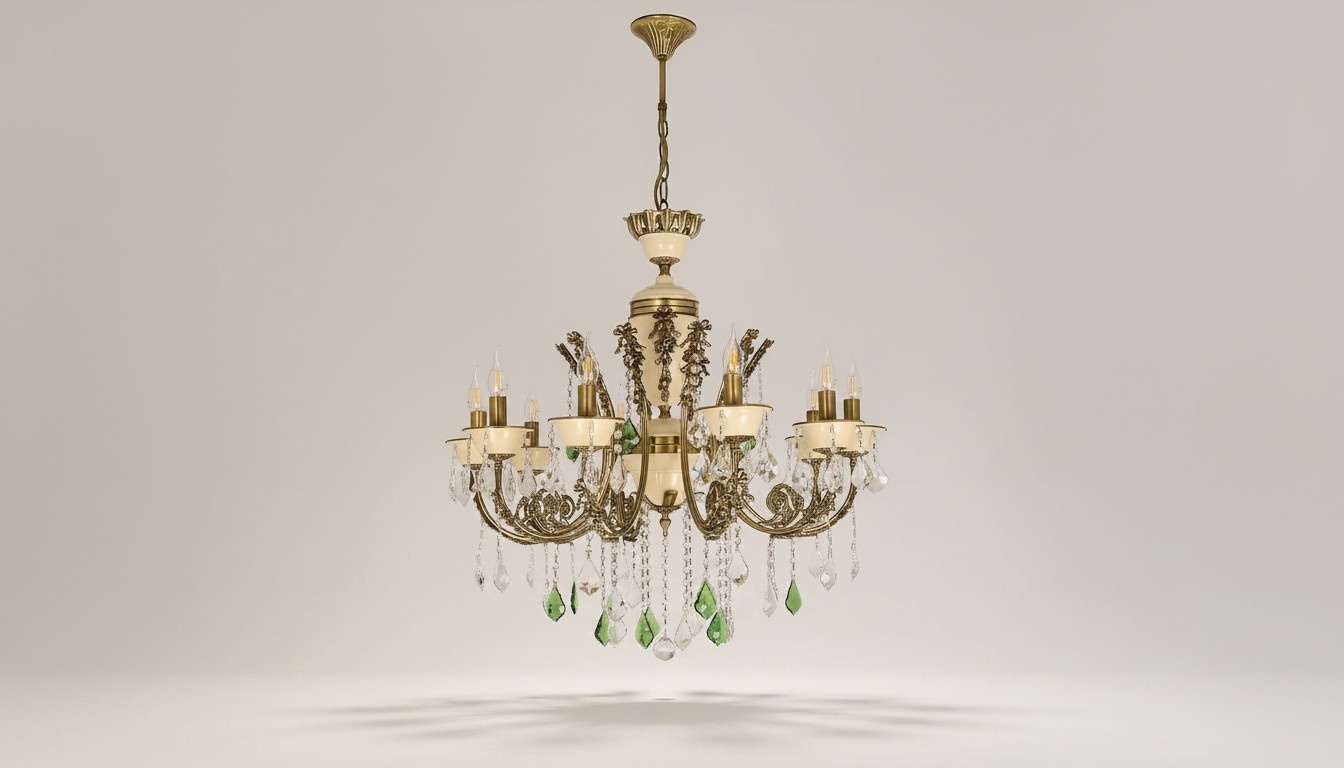 Luxus Kronleuchter Deckenlampe Lüster Leuchte Lampe Braun Kristall 80cm