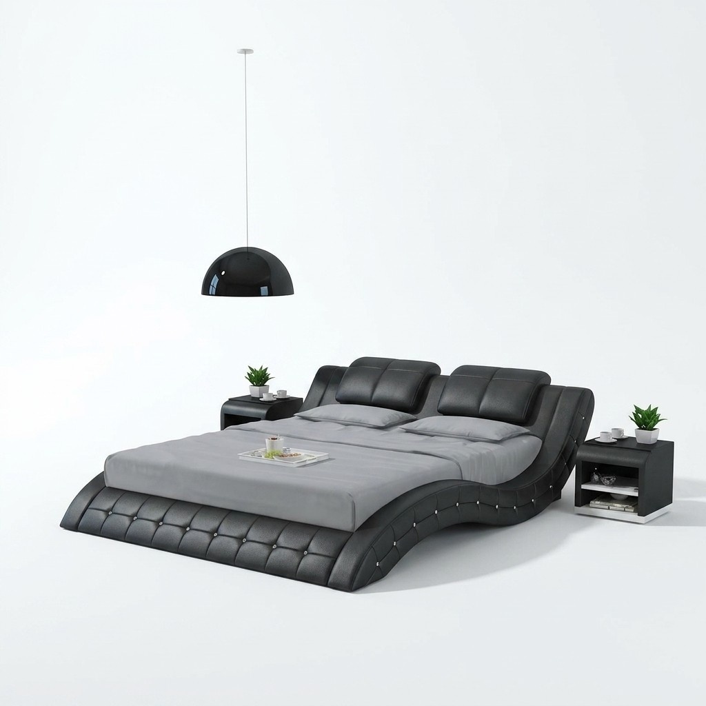 Luxus Leder Bett Design Polster Betten Doppel Ehe140/160/180 LB8824