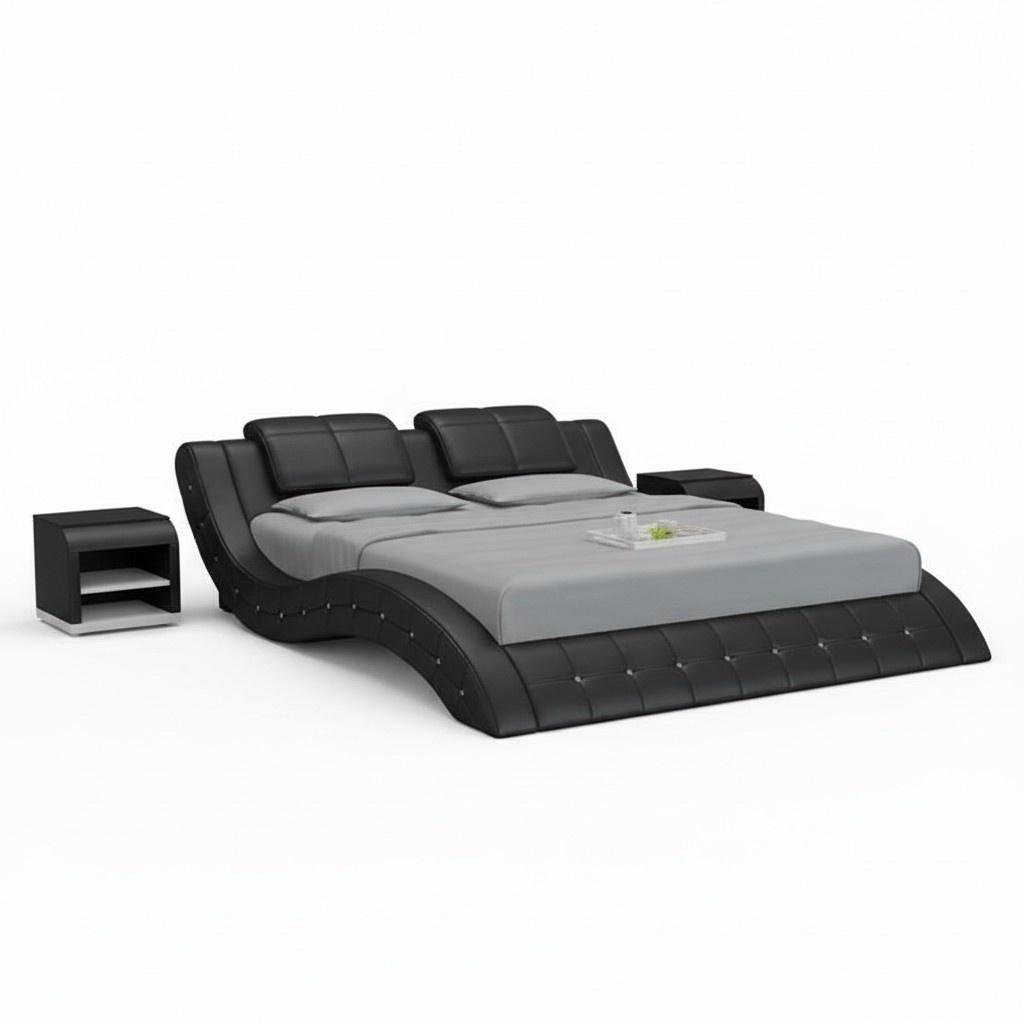 Luxus Leder Bett mit USB Polster Betten Doppel Ehe 140/160/180 LB8824B