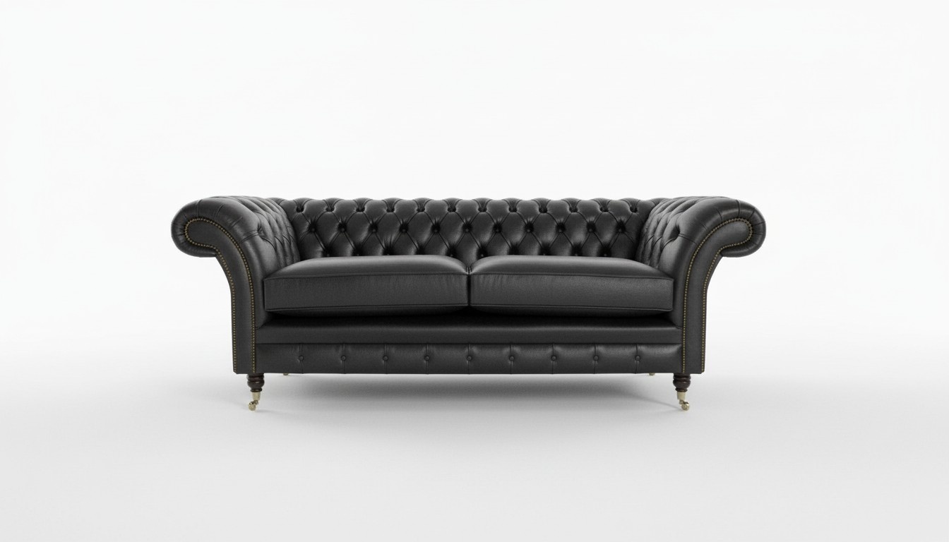 Luxus Leder Textil Chesterfield Sofa Couch Sofas Polster 3 Sitzer Garnitur